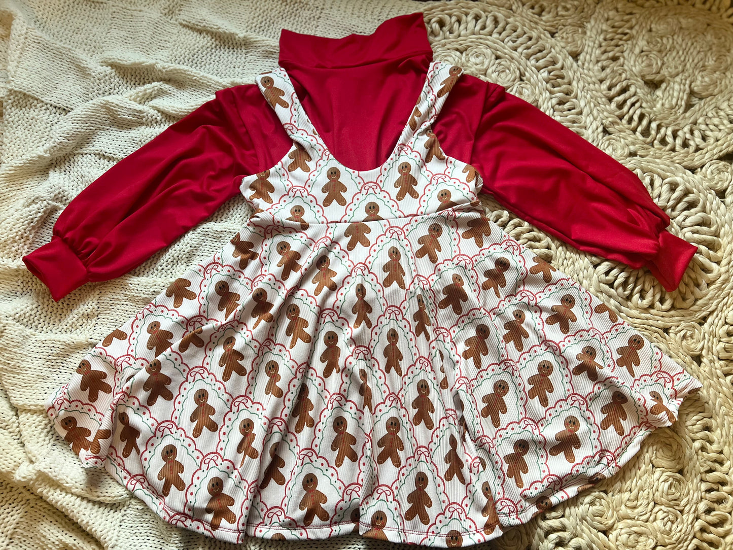 5t Mock neck sweater and Pinafore dress