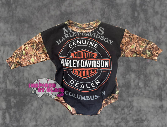 9/12m Sweater romper upcycle with snaps