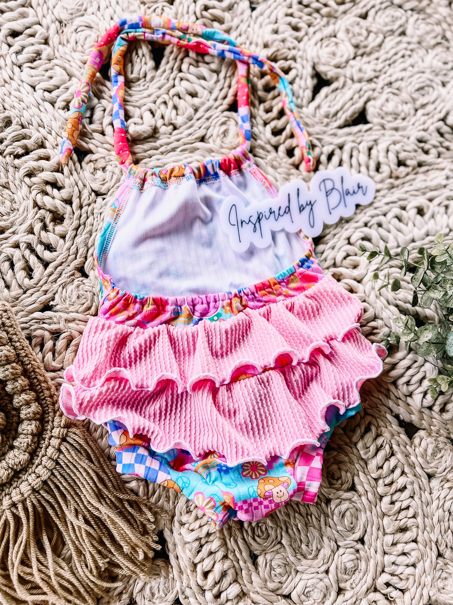 Custom Ruffle Bum Halter Romper