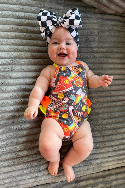 Custom Ruffle Bum Halter Romper
