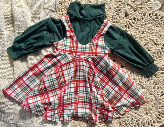 18/24m Mock neck sweater and Pinafore dress