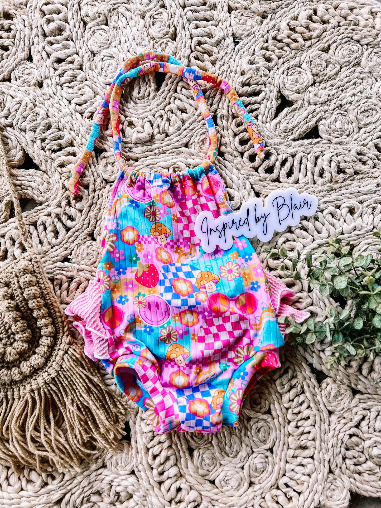 Custom Ruffle Bum Halter Romper