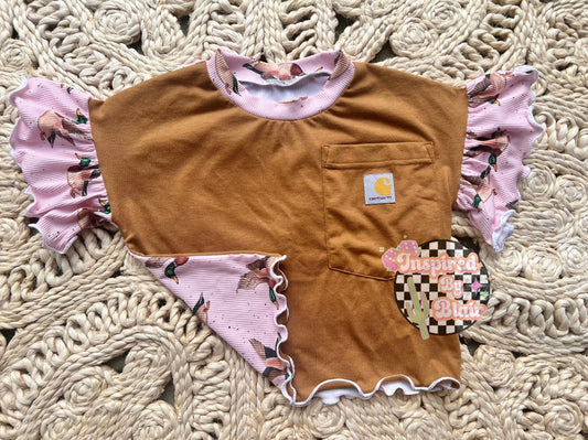 2t ruffle sleeve dolman upcycle