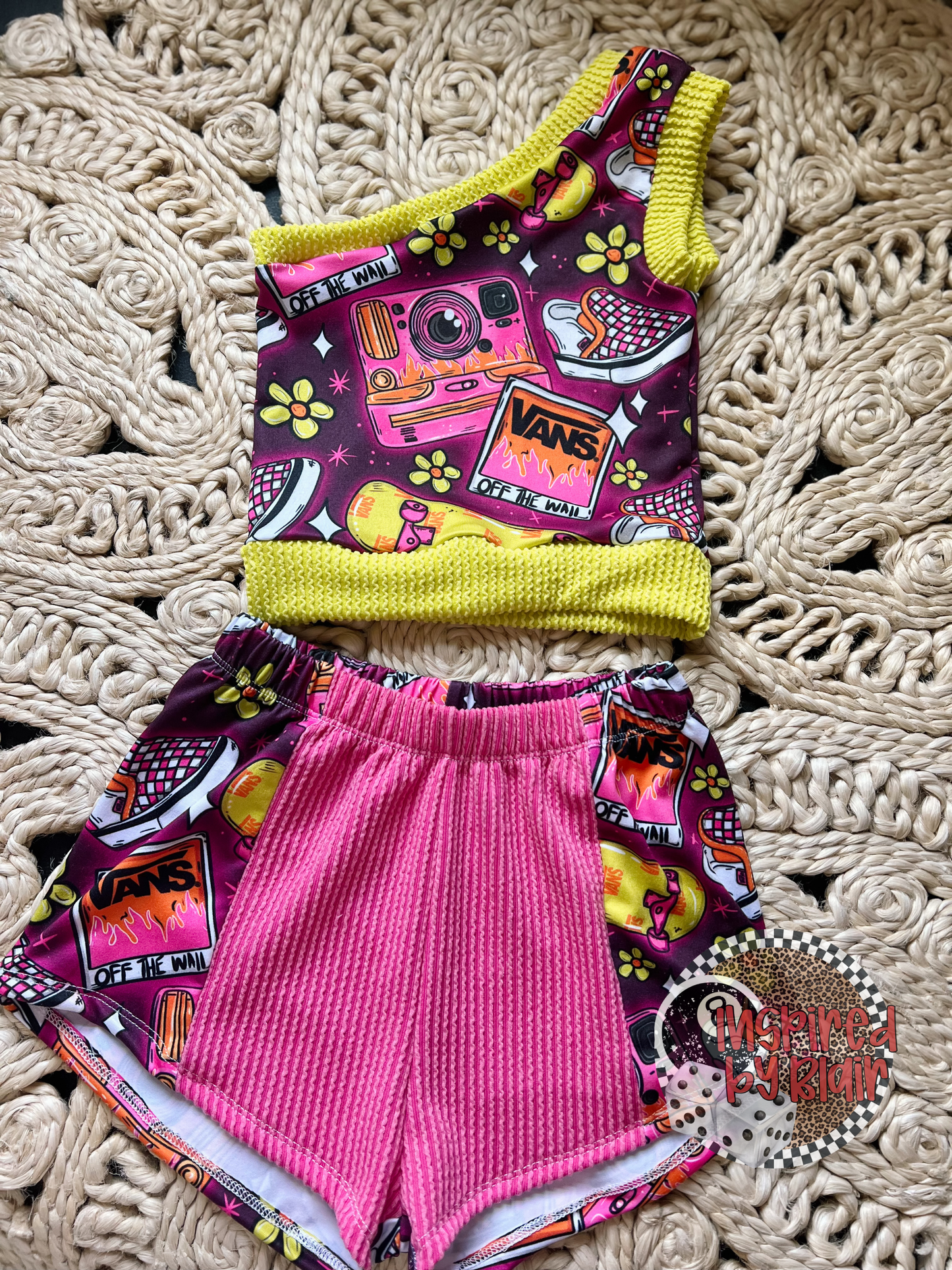 6/7 one shoulder tank + breezy shorts