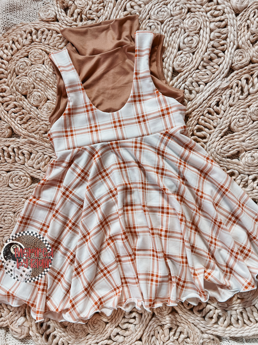 5t pinafore dress + mock neck tank