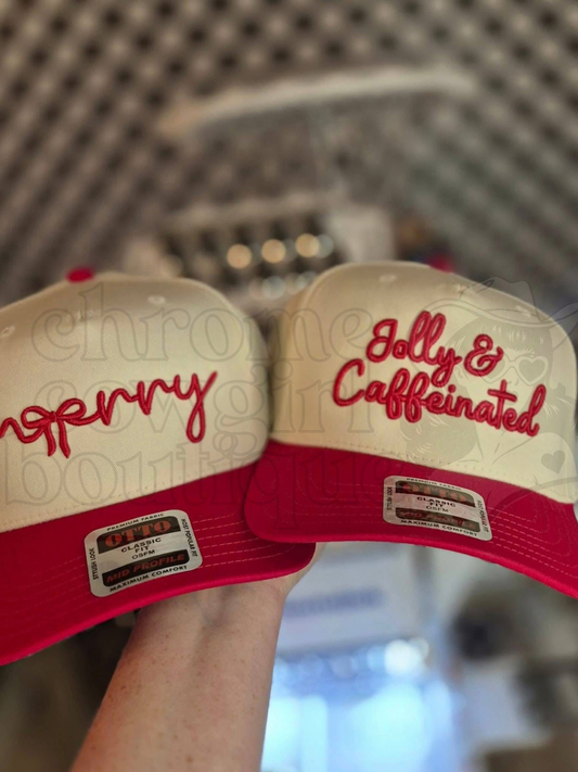 Holiday puff embroidery hats