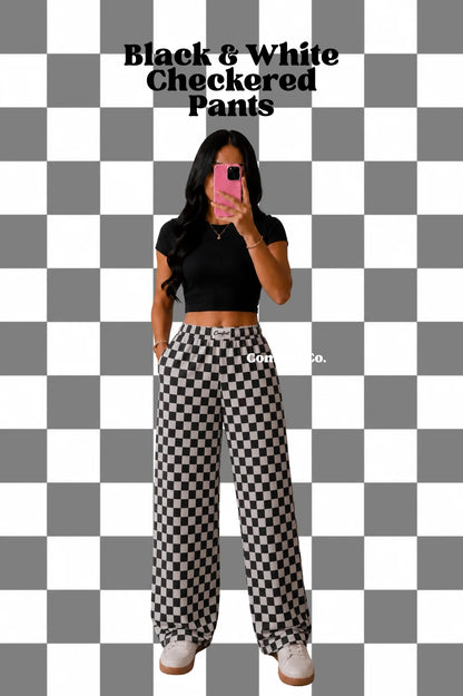 Black & White checkered pants (Mama & mini)