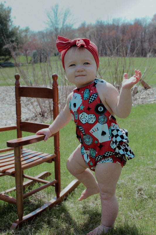 Custom Ruffle Bum Halter Romper